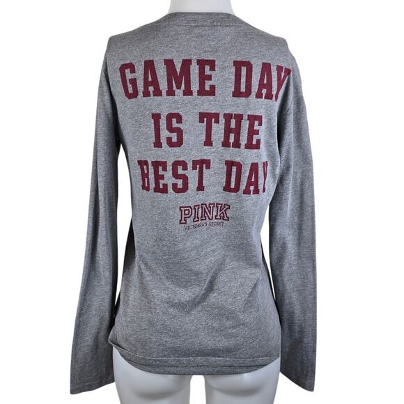 Victoria's Secret Pink ASU Game Day Gray Burgundy Women's T-Shirt M - Picture 2 of 3